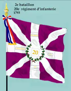 Drapeau du 2e bataillon du 20e régiment d'infanterie de ligne de 1793 à 1804