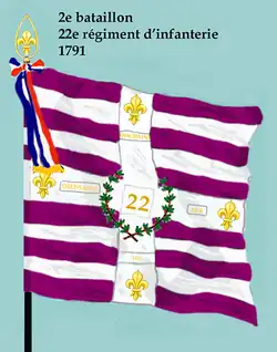Drapeau du 2e&nbsp;bataillon du 22e&nbsp;régiment d'infanterie de ligne de 1791 à 1793