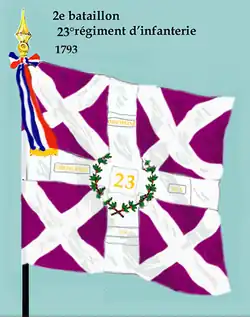 Drapeau du 2e bataillon du 23e régiment d'infanterie de ligne de 1793 à 1804