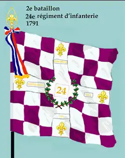Drapeau du 2e bataillon du 24e régiment d'infanterie de ligne de 1791 à 1793