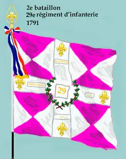 Drapeau du 2e&nbsp;bataillon du 29e&nbsp;régiment d'infanterie de ligne de 1791 à 1793