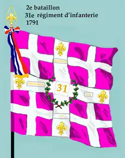 Drapeau du 2e bataillon de 1791 à 1793