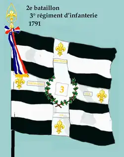 Drapeau du 2e bataillon du 3e régiment d'infanterie de ligne de 1791 à 1793
