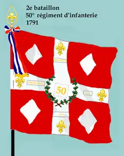 Drapeau du 2e bataillon du 50e régiment d'infanterie de ligne de 1791 à 1793