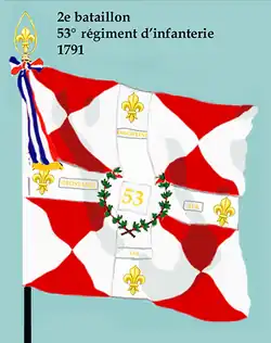 Drapeau du 2e bataillon du 53e régiment d'infanterie de ligne de 1791 à 1793