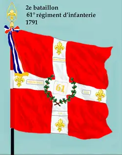 Drapeau du 2e bataillon du 61e régiment d'infanterie de ligne de 1791 à 1793