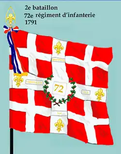 Drapeau du 2e bataillon du 72e régiment d'infanterie de ligne de 1791 à 1793