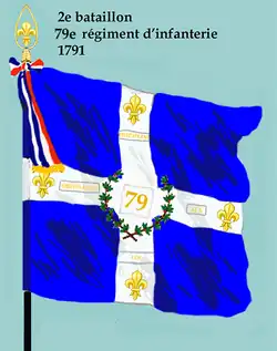 Drapeau du 2e bataillon du 79e régiment d'infanterie de ligne de 1791 à 1793.
