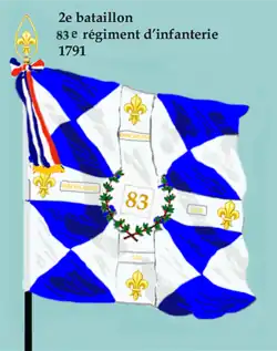 Drapeau du 2e bataillon du 83e régiment d'infanterie ci-devant Foix de 1791 à 1793