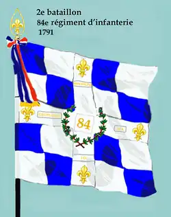 Drapeau du 2e bataillon du 84e régiment d'infanterie de ligne de 1791 à 1793