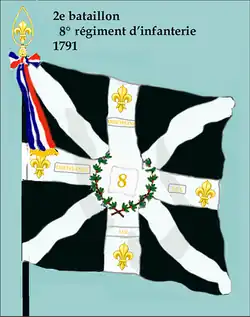 Drapeau du 2e&nbsp;bataillon du 8e&nbsp;régiment d'infanterie de ligne de 1791 à 1793