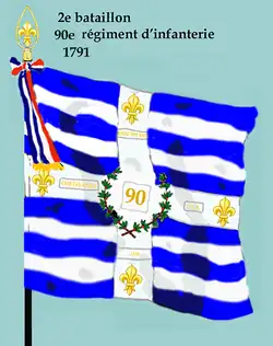 Drapeau du 2e bataillon du 90e régiment d'infanterie de ligne de 1791 à 1793