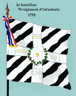 Drapeau du 2e&nbsp;bataillon du 9e&nbsp;régiment d'infanterie de ligne de 1793 à 1804