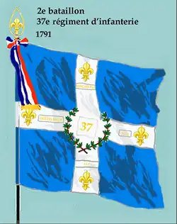Drapeau du 2e bataillon du 37e régiment d'infanterie de ligne de 1791 à 1793