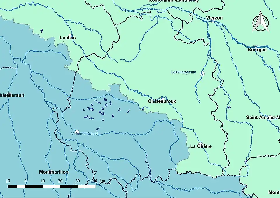L'Indre est découpé en deux sous-bassins.