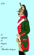 l' uniforme du 3e&nbsp;régiment de dragons ex Bourbon-Dragons de 1791