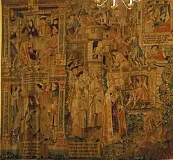 Incendie de Reims, tapisserie de la vie de Remi de Reims, offerte par Robert de Lenoncourt,