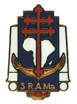 Insigne du 3e&nbsp;régiment d'artillerie de marine.