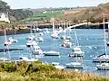 Le port de Porscave, à l'entrée de l'Aber Ildut, vu depuis le parking du port de Lanildut.
