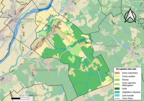 Carte des infrastructures et de l'occupation des sols de la commune en 2018 (CLC).