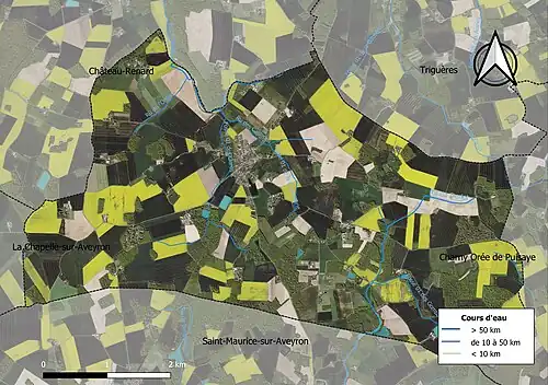 Carte orthophotographique de la commune en 2016.