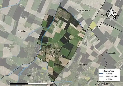 Carte orthophotographique de la commune en 2016.