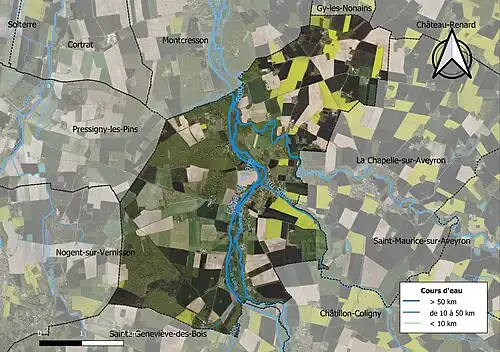 Carte orthophotographique de la commune en 2016.