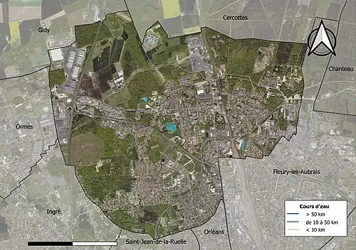 Carte orthophotographique de la commune en 2016.