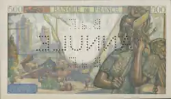 500 francs Colbert, Face verso