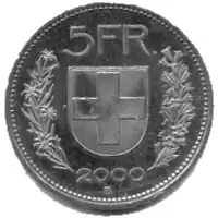 pièce de 5 francs suisses