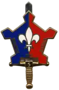 Insigne de la 5e&nbsp;compagnie du 43e&nbsp;régiment d'infanterie (actuel)