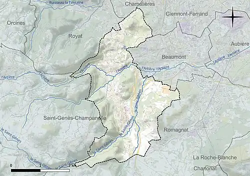 Réseau hydrographique de Ceyrat.
