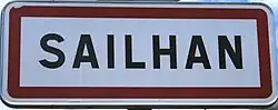 Panneau d'entrée de l'agglomération de Sailhan