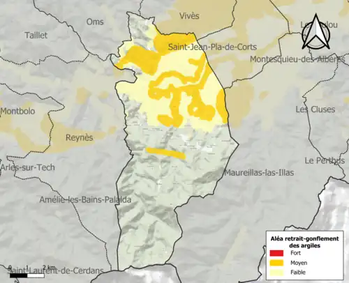 Carte des zones d'aléa retrait-gonflement des argiles.