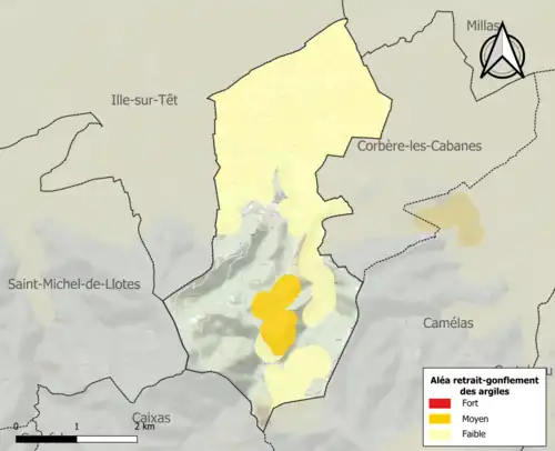 Carte des zones d'aléa retrait-gonflement des argiles.