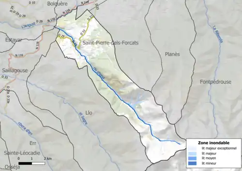 Carte des zones inondables.