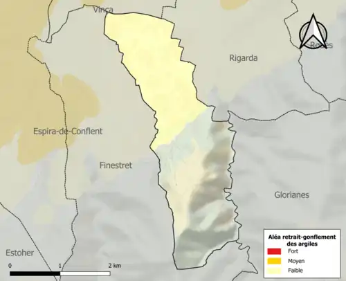 Carte des zones d'aléa retrait-gonflement des argiles.