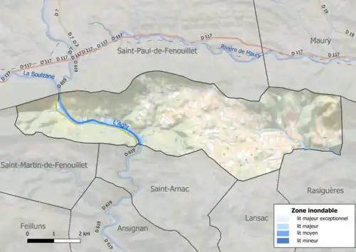 Carte des zones inondables.