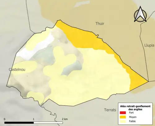 Carte des zones d'aléa retrait-gonflement des argiles.