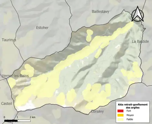 Carte des zones d'aléa retrait-gonflement des argiles.