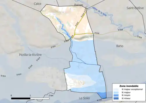 Carte des zones inondables.