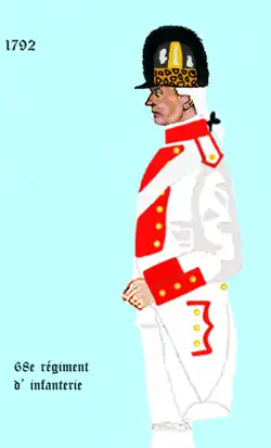 68e&nbsp;régiment d’infanterie de ligne après 1792