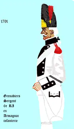 sergent grenadier du 6e&nbsp;régiment d’infanterie de ligne de 1791 à 1795