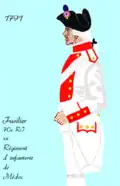 70e&nbsp;régiment d’infanterie de ligne de 1791 à 1792
