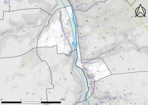 Carte montrant en couleurs le relief d'une commune