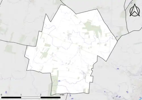 Carte montrant en couleurs le relief d'une commune