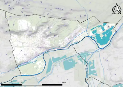 Carte montrant en couleurs le relief d'une commune