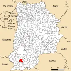 Localisation de Saint-Pierre-lès-Nemours dans le département de Seine-et-Marne.
