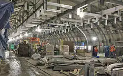 Construction d'une future station (prolongement ligne 7)