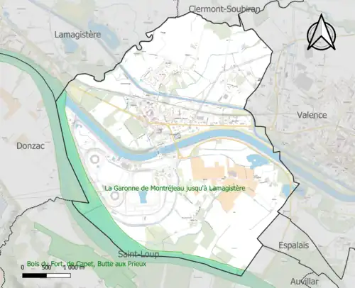 Carte de la ZNIEFF de type 1 sur la commune.
